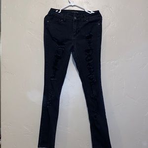 Black jean rip pants